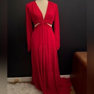 ALC Red Silk Maxi Dress